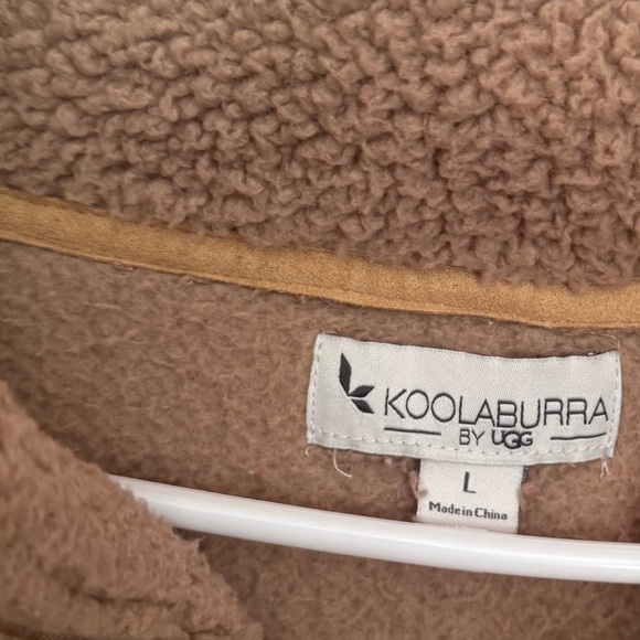 Koolaburra by UGG Sherpa Fleece Quarter Zip Pullover Women’s Size Large Brown - Picture 4 of 5